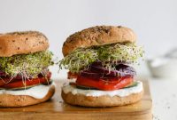Tropical Coconut Cream Cheese Bagel Sandwiches