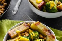 Vibrant Japanese Yam Bowl with Golden Turmeric Cashew Sauce