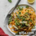 Creamy Butternut Primavera Pasta 8 Butternut Pasta Primavera in a bowl by Flora & Vino