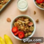 Almond Butter Granola with Strawberry and Banana 9 Strawberry Banana Almond Butter Granola recipe image