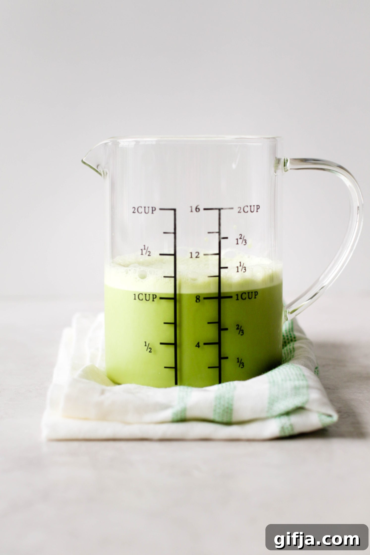 Iced Almond Milk Matcha Latte for Morning Energy