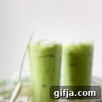 Iced Almond Matcha Latte with Coconut Butter