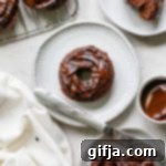 Decadent Vegan Chocolate Donuts 11 Vegan Chocolate Donuts on a plate