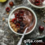 Chocolate Cherry Dream Bowl 10 Chocolate Cherry Smoothie Bowl with toppings