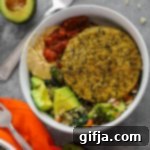 Plant-Based Burger & Cauli-Rice Power Bowl 9 Cauliflower Rice Veggie Burger Bowl with avocado, hummus, and salsa