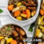 Sweet and Tangy Tempeh Bowls 9 Maple Balsamic Tempeh Bowls with Quinoa and Roasted Rainbow Vegetables
