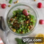 Layered Spring Quinoa Jar Salads 12 Spring Quinoa Salad Jar overhead with two spoons