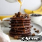 Fluffy Chocolate Banana Blender Pancakes 10 img 34578 9