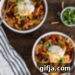 Hearty Vegan Chili Mac 11 Vegan Chili Mac served in a bowl with toppings