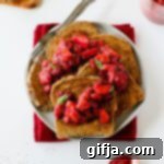 Sweet and Tangy Strawberry Rhubarb French Toast 11 Strawberry Rhubarb French Toast with compote and mint