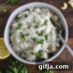 Creamy Cauliflower Cashew Alfredo 12 Creamy Cauliflower Cashew Alfredo pasta in a bowl