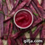 Guilt Free Purple Sweet Potato Fries and Zesty Beet Ketchup 8 Oil-Free Purple Sweet Potato Fries with Beet Ketchup