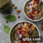 Pure Green Goodness Banana Free 9 Evergreen Smoothie Bowl with toppings