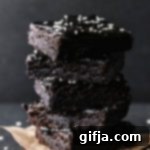 Midnight Black Sesame Brownies 9 Small square image of Black Sesame Butter Brownies, used for recipe card thumbnail.
