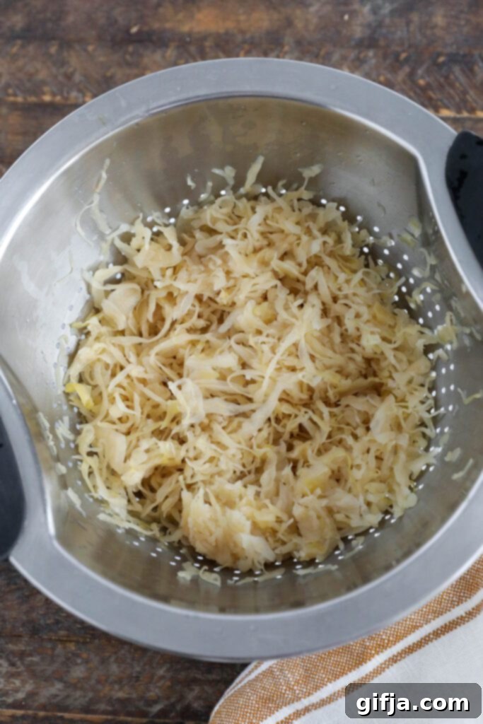 Eden Foods Sauerkraut drained in colander
