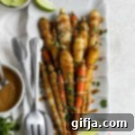 Rainbow Roasted Carrots with SunButter Sauce