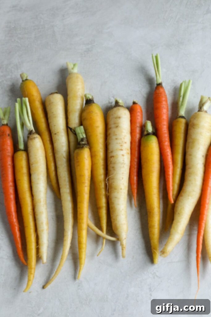 Rainbow carrots on white board